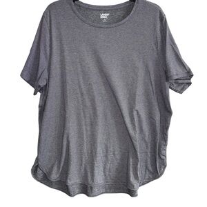Lands’ End Black & Gray Short Sleeve T-Shirt Size 1X 16W-18W